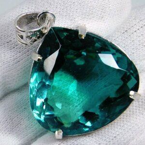 Certified,  113.50 Ct Excellent Blue Aquamarine Pendant Pear Cut Gemstone BG#95